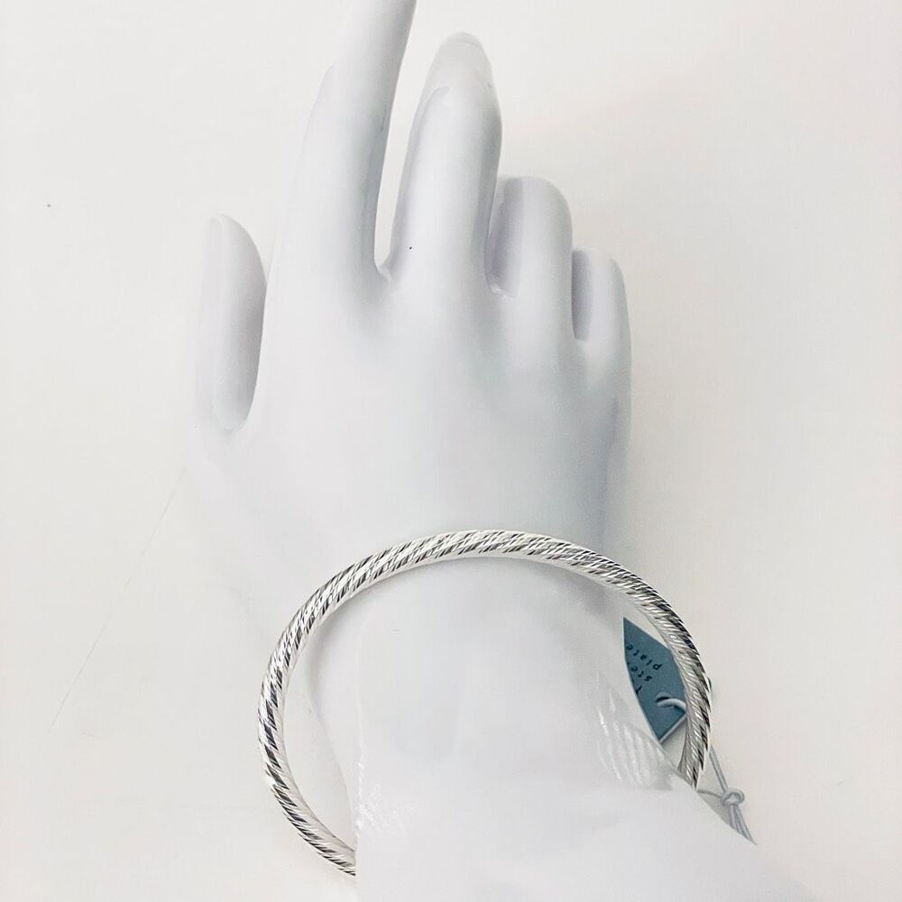 NWT Mia Fiore Made in Italy .925 Sterling Silver Plated Bronze Bangle Bracelet!! - Picture 3 of 12
